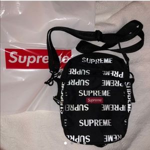 Supreme 3M Reflective Shoulder Bag Black FW16